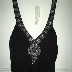 Gorgeous black formal gown with rhinestones