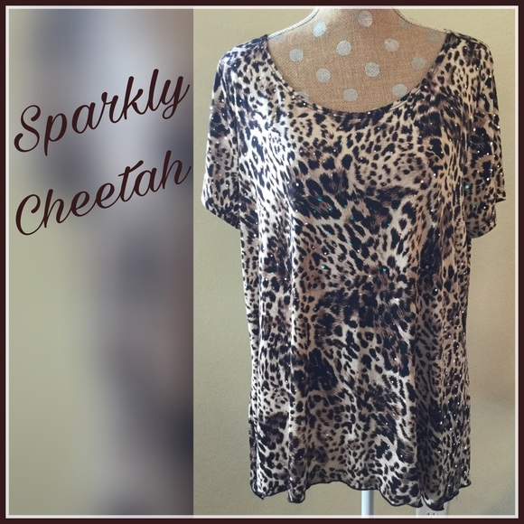 Brittany Black Tops - Brittany Black & Brown Animal Print Top