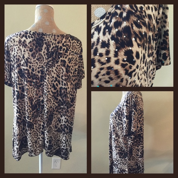 Brittany Black & Brown Animal Print Top - Picture 2 of 2