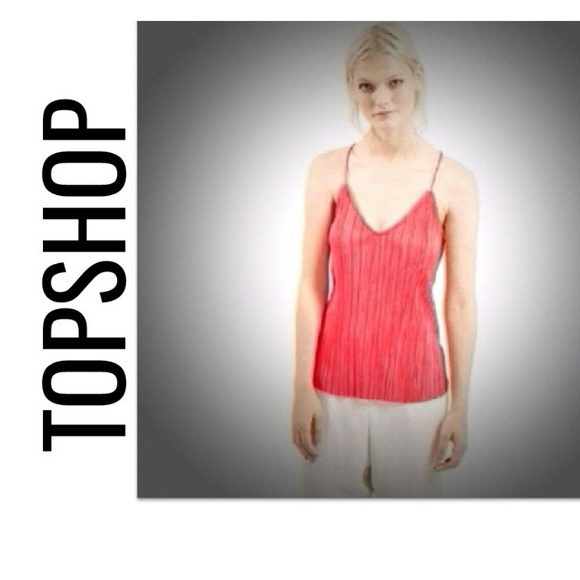Topshop Tops - $12 TOP SALE Coral Crinkle Cami Top NWT $69 S