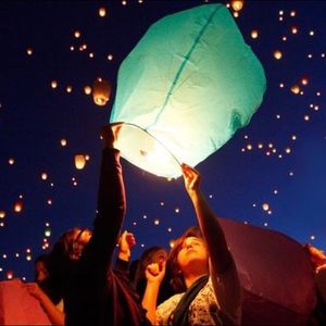 9  beautiful Multi colored wishing lanterns