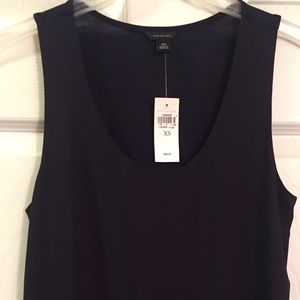 NWT Ann Taylor Navy Blue Scoop Neck Shell Top - XS