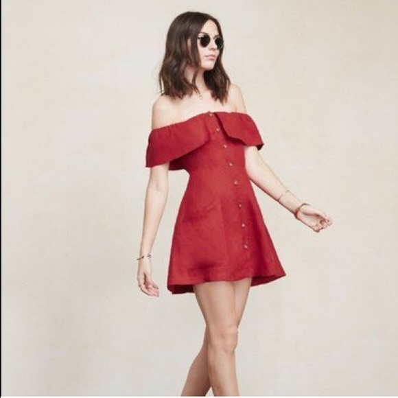 Red Off Shoulder Dress