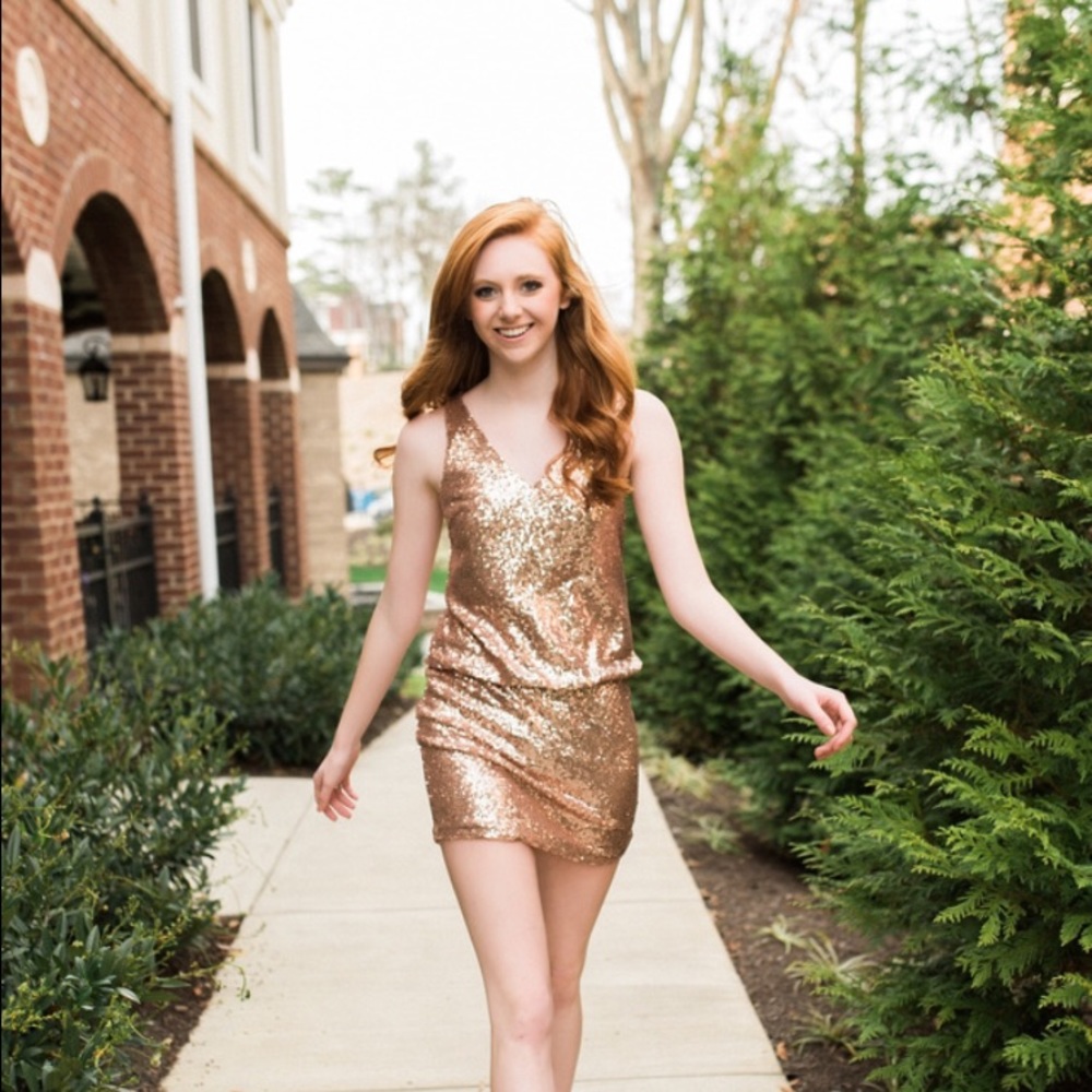 Gold sequin dress. Never worn!