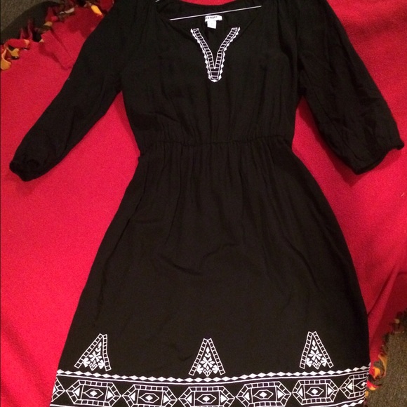 Old Navy Black dress with embroidered trim -size S