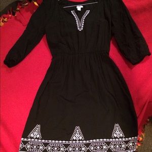 Old Navy Black dress with embroidered trim -size S