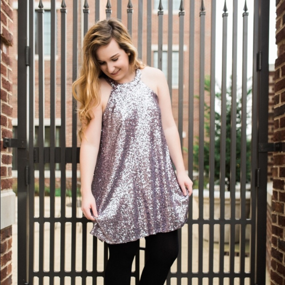 Purple sequin dress!