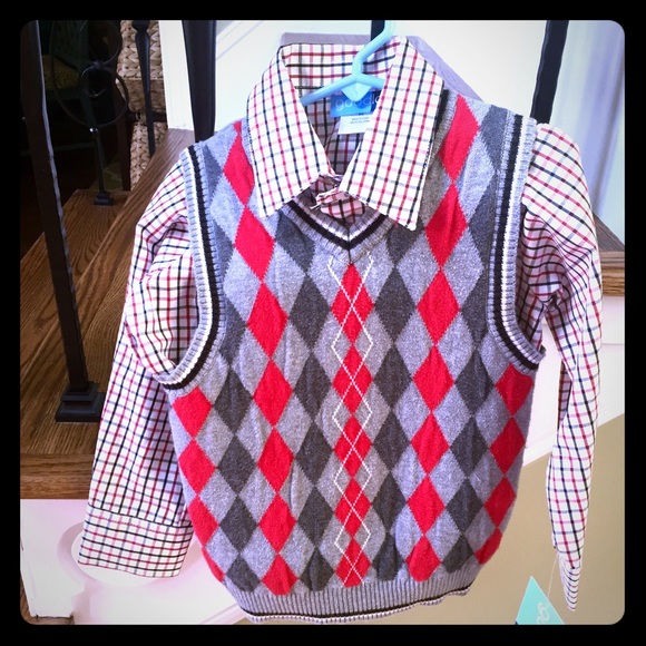 Size 4 New button down with matching vest