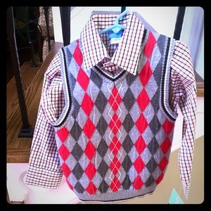 Size 4 New button down with matching vest