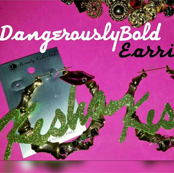 Custom name plate earrings
