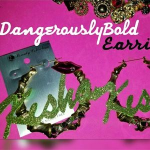 Custom name plate earrings