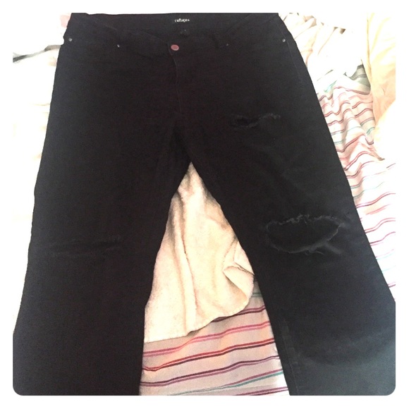 Black customized jeans