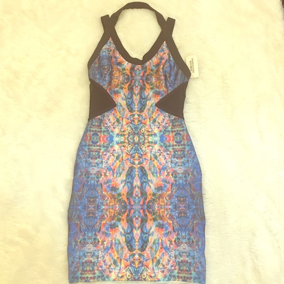 Black Multicolored BodyCon Dress