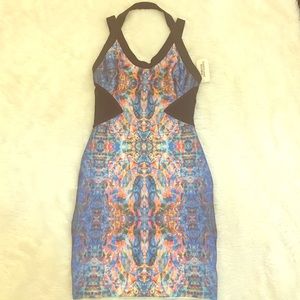 Black Multicolored BodyCon Dress