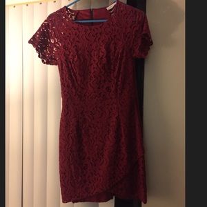 Red lace dress