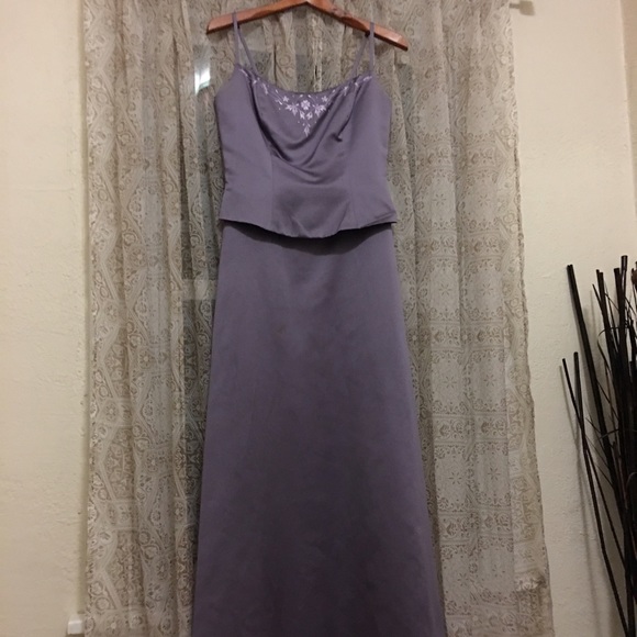 Lavender satin finish formal dress