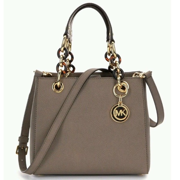 Michael Kors Handbags - Michael Kors small Cynthia satchel in taupe