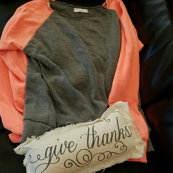 Hot orange and gray sweater