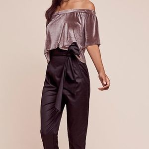 Anthropologie velvet off the shoulder top