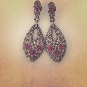 Diamond and rubelite earrings