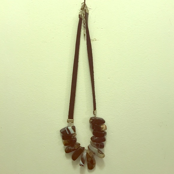 Anthropologists black stone necklace