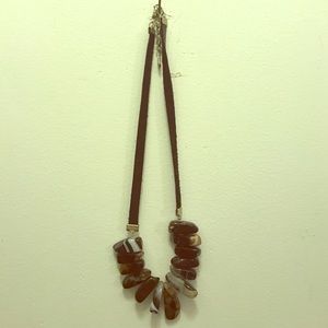 Anthropologists black stone necklace