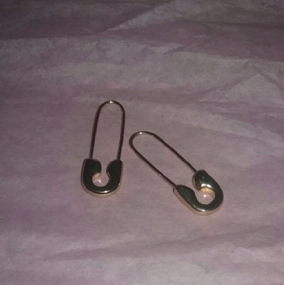 Gold Safety Pin Earrings