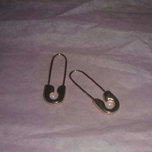 Gold Safety Pin Earrings