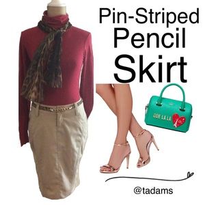 Pin-Striped Pencil Skirt