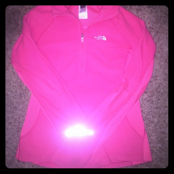Hot pink half north face zip up