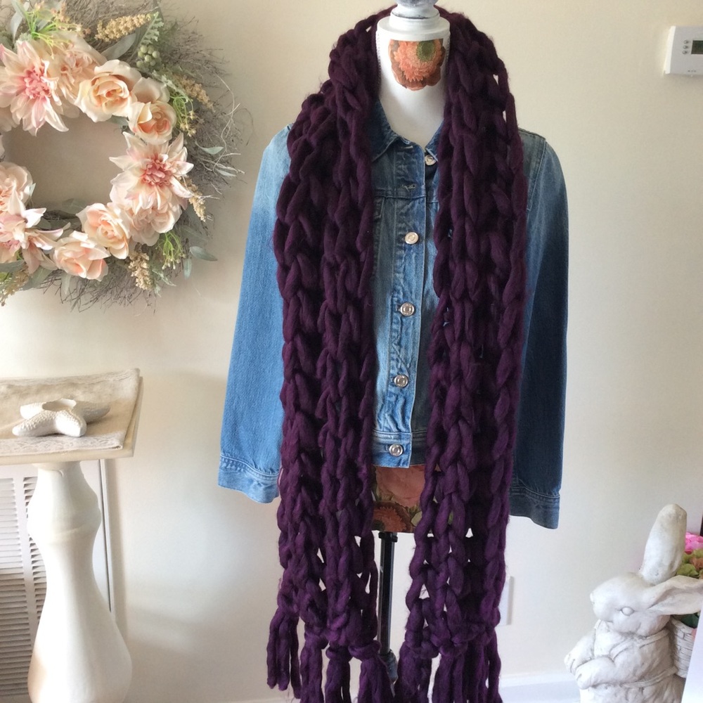 LAYLA🌿 Oversized Knit Scarf- WINE  🌿 TOP Rated - Picture 3 of 4