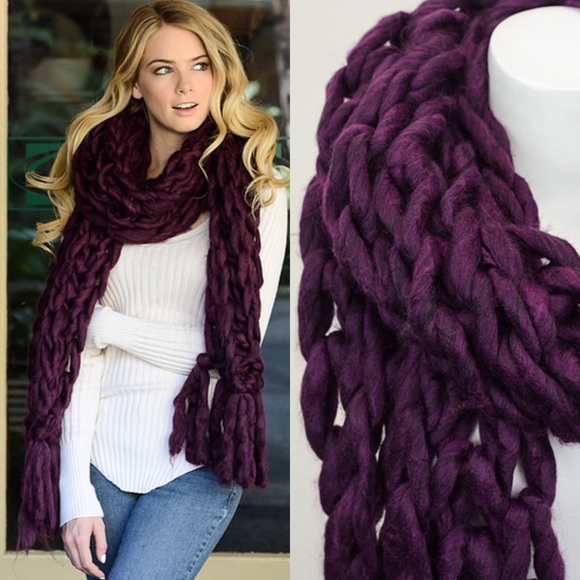 LAYLA🌿 Oversized Knit Scarf- WINE  🌿 TOP Rated - Picture 4 of 4