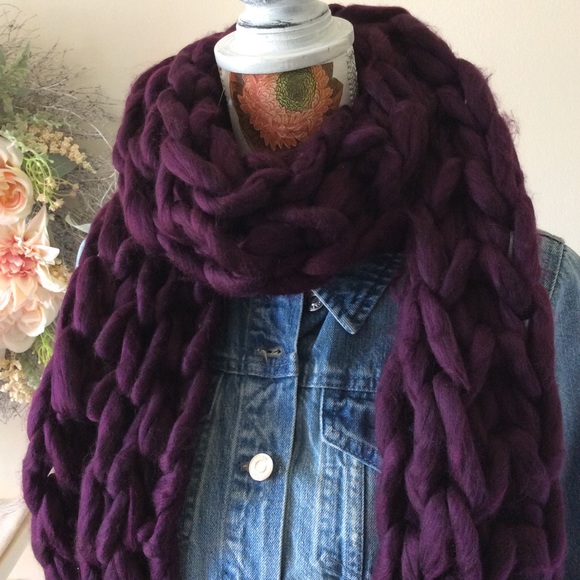 LAYLA🌿 Oversized Knit Scarf- WINE  🌿 TOP Rated - Picture 2 of 4
