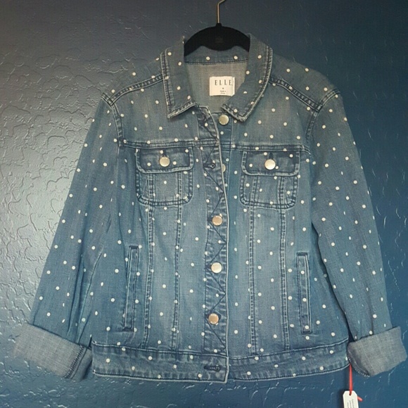 Polka dot denim jacket