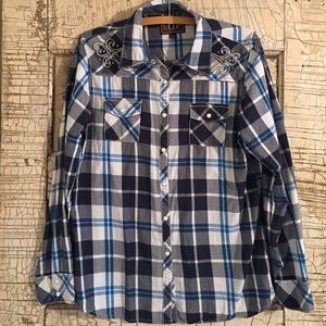 Cowgirl Up Large Pearl Snap Western Shirt