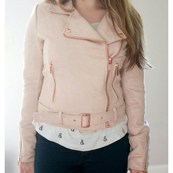 Lauren Conrad suede moto jacket in HUSHED VIOLET