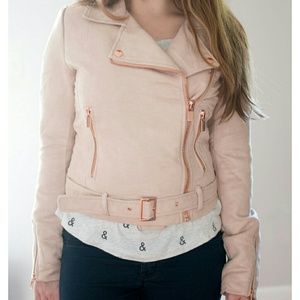 Lauren Conrad suede moto jacket in HUSHED VIOLET