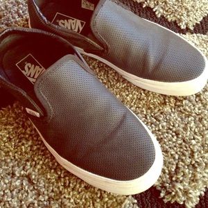 Leather Vans slip on