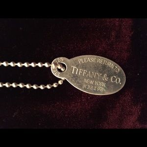 Tiffany and Co. .925 Silver Dog Tag with chain