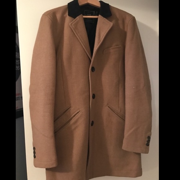 Topman tan pea coat size Medium