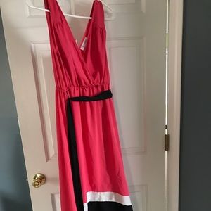 Multi colored high low maternity dress