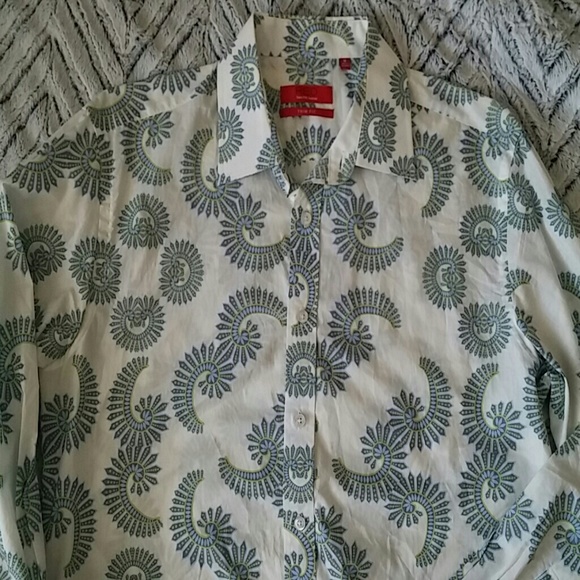 Saks Fifth Avenue Mens Button Down Paisley Print