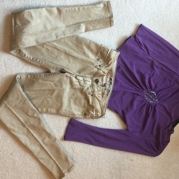 Just a little shimmer gold jeans