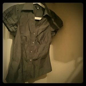 Grey button up blouse