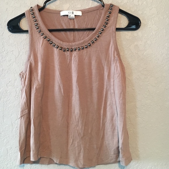 Forever 21 tan studded shirt