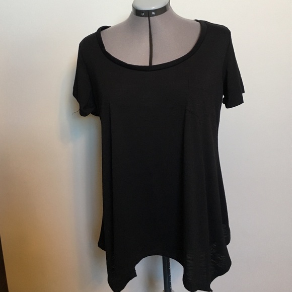 Soft Flattering Black Tee w/ Back Detailing