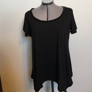 Soft Flattering Black Tee w/ Back Detailing