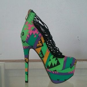 Multi colored 6 inch platform heels Multi colored 6 inch platform heels