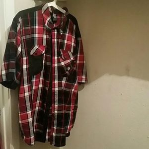 Red white and blue flannel shirt