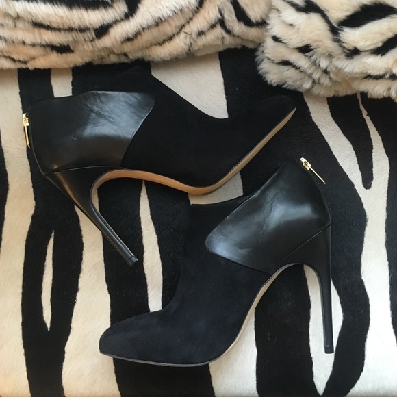 Sam Edelman Jacelyn Suede/Leather Black Booties